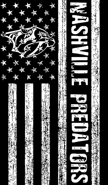 Nashville Predators Black And White American Flag logo iron on paper